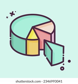 Icon Pie Chart. related to 3D Visualization symbol. MBE style. simple design editable. simple illustration