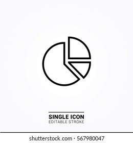 icon pie chart single icon graphic design