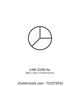 Icon pie chart three diagram graphic design single icon vector