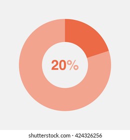 icon pie orange chart 20