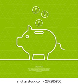 Icon Pig piggy bank. 