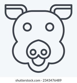 Icon Pig. related to Animal symbol. line style. simple design editable. simple illustration