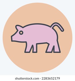 Icon Pig. related to Domestic Animals symbol. simple design editable. simple illustration