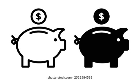 Icon of a piggy bank, symbolizing savings, finance, or money management.