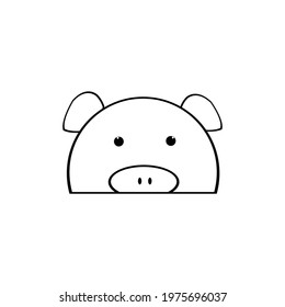 icon pig's head vector design