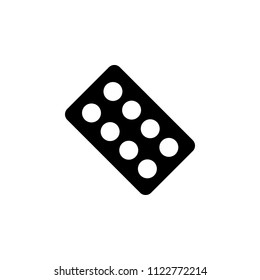 The icon of Pill Blister Pack. Simple flat icon illustration, vector of Pill Blister Pack for a website or mobile application on white background