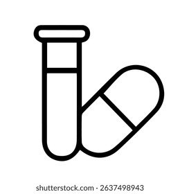 icon pill with flask on white background vector
Vector line icon medicine, health