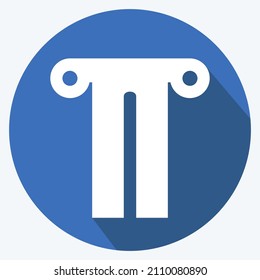 Icon Pillar - Long Shadow Style- Simple illustration, Good for Prints , Announcements, Etc