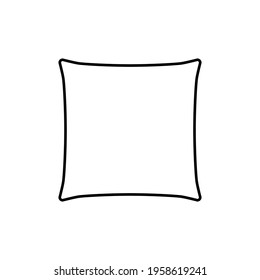 Icon pillow. Cushion symbol nap. Black outline pillow isolated on white background. Shape pillow. Vector illustration
