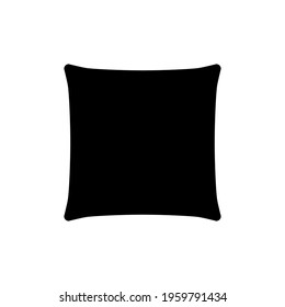 Icon pillow. Cushion symbol nap. Black outline pillow isolated on white background. Shape pillow. Vector illustration
