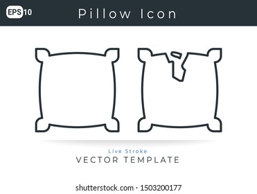 Icon Pillow For Website, Infographic Element. Vector Illustration