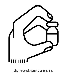 Icon pills in hand.
