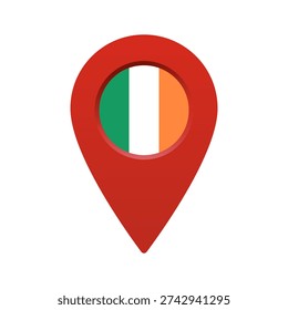 Icon pin with Irish flag stylized in the circle