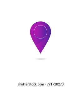 Icon Pin in Map Symbol. Modern template Flat design signs. vector icon illustration - Vector