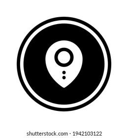 Icono Punto De Pin Con Estilo Glifo Circular