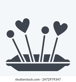 Icon Pin. related to Sewing symbol. glyph style. simple design illustration