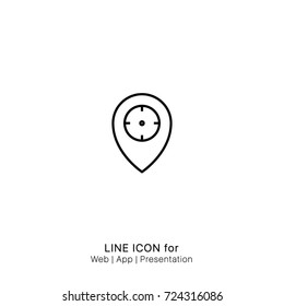 Icon pin target location maps graphic design single icon vector