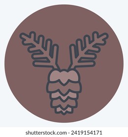 Icon Pine. related to Hipster symbol. color mate style. simple design editable. simple illustration