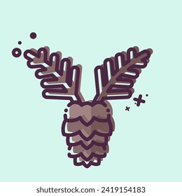 Icon Pine. related to Hipster symbol. MBE style. simple design editable. simple illustration