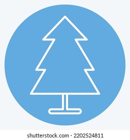 Icon Pine. suitable for City Park symbol. blue eyes style. simple design editable. design template vector. simple illustration