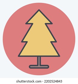 Icon Pine. suitable for City Park symbol. color mate style. simple design editable. design template vector. simple illustration