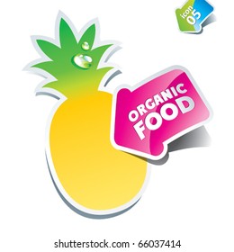 Icon pineapple with an arrow by organic food. Vector illustration.