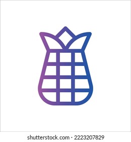 Pinza de iconos, Frutas, Esquema, Gradiente, Vector de Ilustración con logotipo de iconos planos Aislado. Adecuado para diseño web, logotipo, aplicación. 