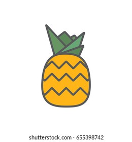 Icon of pineapple isolated on white background