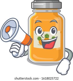 An icon of pineapple jam having a megaphone