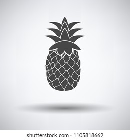 Icon of Pineapple on gray background, round shadow. Vector illustration.