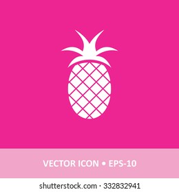 Icon of Pineapple on Magenta Color Background. Eps-10.