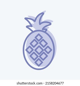 Icon Pineapple. suitable for Fruits and Vegetables symbol. two tone style. simple design editable. design template vector