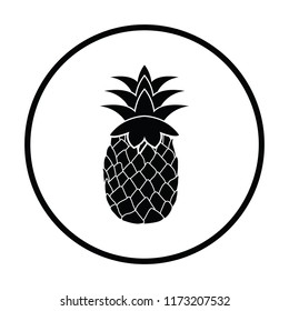 Icon of Pineapple. Thin circle design. Vector illustration.