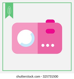 Icon of pink photocamera 