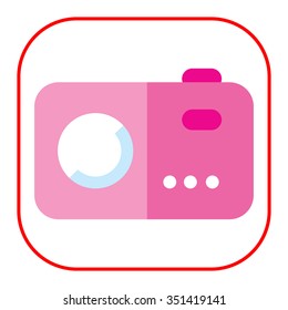 Icon of pink photocamera 