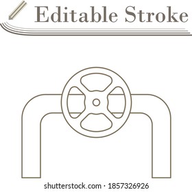Symbol für Rohrleitung mit Ventilator. Bearbeitbar Stroke Simple Design. Vektorgrafik.