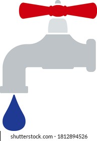 Icon Of Pipe With Valve. Flat Color Design. Vector Illustration.