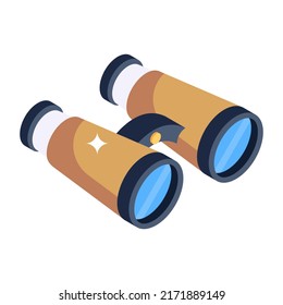 An icon of pirate binoculars isometric vector 

