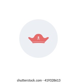 Icon pirate hat with skull and crossbones.
