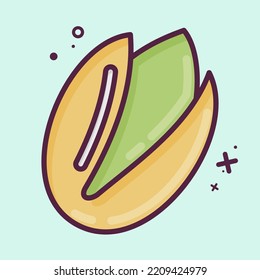 Icon Pistachio. suitable for Nuts symbol. MBE style. simple design editable. design template vector. simple illustration