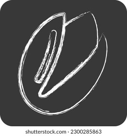 Icono Pistachio. adecuado para el símbolo Nuts. estilo tiza. diseño simple editable. vector de plantilla de diseño. ilustración simple