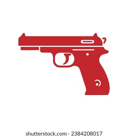 Icono de pistola icono vector arma silueta de diseño aislado