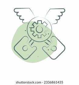 Icon Piston. related to Racing symbol. Color Spot Style. simple design editable. simple illustration