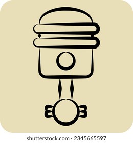 Icon Piston. related to Spare Parts symbol. hand drawn style. simple design editable. simple illustration