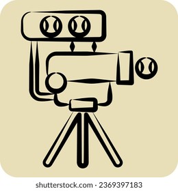Icon Pitching Machines. related to Baseball symbol. hand drawn style. simple design editable. simple illustration