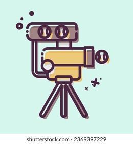 Icon Pitching Machines. related to Baseball symbol. MBE style. simple design editable. simple illustration