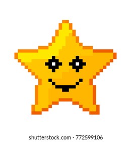 Icon of the pixel star. computer generated vector illustration isolated on white background