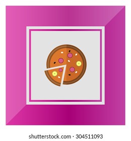 Icon of pizza with cut slice