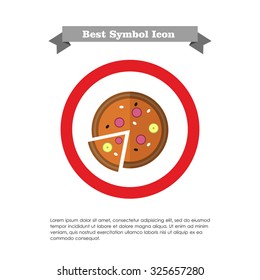 Icon of pizza with cut slice