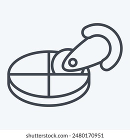 Icon Pizza Cutter. related to Kitchen Tool symbol. line style. simple design illustration